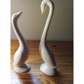 Pair of Abstract Duck Figurines