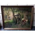 High Definition Print of Hunters in Vintage Wood Frame