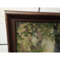 High Definition Print of Hunters in Vintage Wood Frame