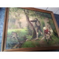 High Definition Print of Hunters in Vintage Wood Frame