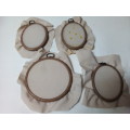 Four Small Oval Wall Hangings for Stitching