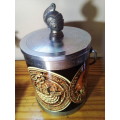 Old Tarnished Ice Bucket- Made in Hong Kong