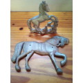Two Metal Horse Shaped Ornaments