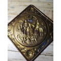 Brass Plate Horse and Hound Wall Hanging with Raised Detail