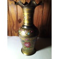 Solid Floral Design Brass Vase