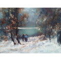 Italian Landscape with Figures Oil Painting