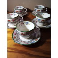Five Vintage Copeland `Chinese Rose` Duos