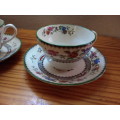 Two Vintage Copeland `Chinese Rose` Soup Cups and Dishes