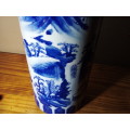 Solid Large Blue Willow Design Vase - No Markings