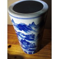 Solid Large Blue Willow Design Vase - No Markings