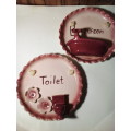 Bathroom & Toilet Solid Glazed Pottery Wall Hangings