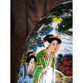 Large Decorative Oriental Egg Shaped Geisha Girls Ornament on Stand