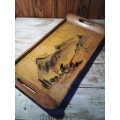 Wood and Reed Tray Oriental