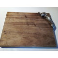 Solid Wood Cutting Board with Metal Cheetah Grip