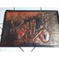 Large Size Metal Tribal Art with Raised Detail