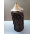 Vintage Candle with Three Panel Images of Victorian Court Jesters