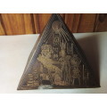 Engraved Metal Pyramid with Egyptian Images