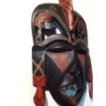 Small African Wall Hanging Mask with Great Detail