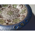 Solid Metal Bowl with Floral Design