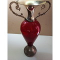 Vintage Glass & Metal Vase