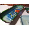 Vintage Enamelware Soap Dishes  - Two Marked Poland