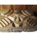 Solid Exotic Wood Carved Box