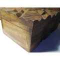 Solid Exotic Wood Carved Box