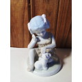 Heritage Porcelain `Girl & Kitten` Ornament