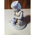 Heritage Porcelain `Girl & Kitten` Ornament