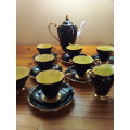 Rare Black, Yellow and Gold Trim Royal Standard Tea Set