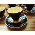 Rare Black, Yellow and Gold Trim Royal Standard Tea Set