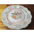 Japanese Bird & Floral Design Mother of Pearl Effect Plate
