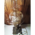 Vintage Lamp with Decorative Metal Base & Fluted Globe Cover - Collection Only (SP042)