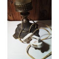 Vintage Lamp with Decorative Metal Base & Fluted Globe Cover - Collection Only (SP042)