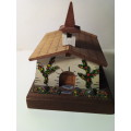 Vintage Musical Wooden Church Model from Switzerland