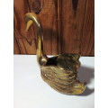 Solid Medium Size Brass Swan Shaped Vase