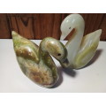 Pair of Stone Swan Figurines