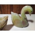 Pair of Stone Swan Figurines