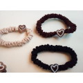 5 x Hair Elastics with Heart Shaped Beads