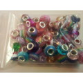 50 x Colourful Glass Beads with Large Holes for Jewelry Making