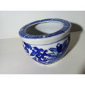 Small Blue and White Glazed Ceramic Bowl