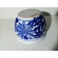 Small Blue and White Glazed Ceramic Bowl