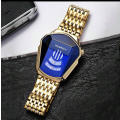 Fashionable Creative Design Barrel Shape Dial Stainless Steel Band Quartz Wrist Watch