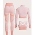 Yoga Futuristic Seamless High Stretch Thumbholes Sports Jacket & Sports Bra & Sports Leggings