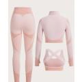 Yoga Futuristic Seamless High Stretch Thumbholes Sports Jacket & Sports Bra & Sports Leggings