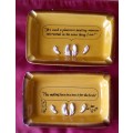 Funny Feet Pair of Ashtrays with Quirky Sayings