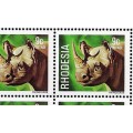 Rhodesia Full MNH Sheet 1974 issue Black Rhino with wound on neck variety see note and scan