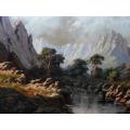 SPECTACULAR!! GINO FASCIOTTI LANSCAPE WITH RIVER OIL ON CANVAS  610 X 480mm VALUE R8500