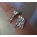 WOW! 2 X STERLING SILVER & CZ RINGS   6,7g    SIZE R & O  WOW!!