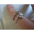 WOW! 2 X STERLING SILVER & CZ RINGS   6,7g    SIZE R & O  WOW!!